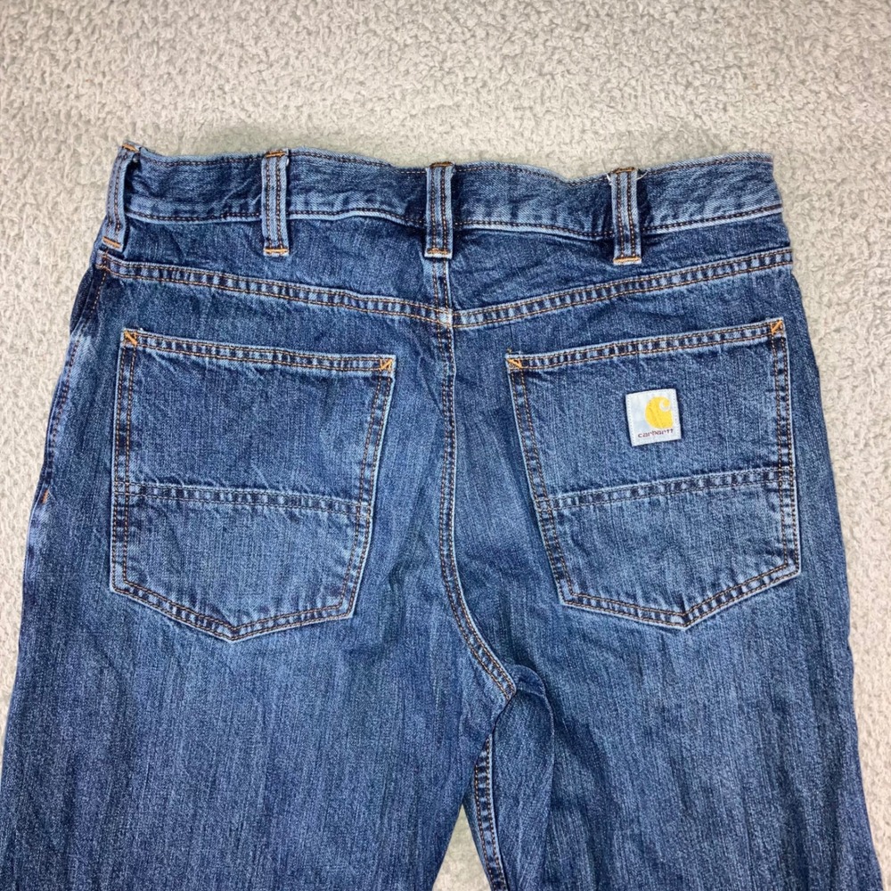 Carhartt Jeans Men 33x30 Blue Relaxed Straight Work Durable Utility Fit 32x28